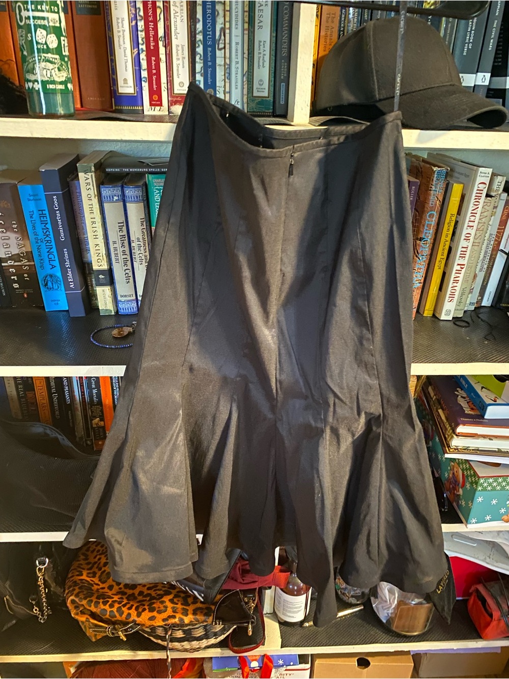 Vintage Cachet Black A-Line Flared Skirt